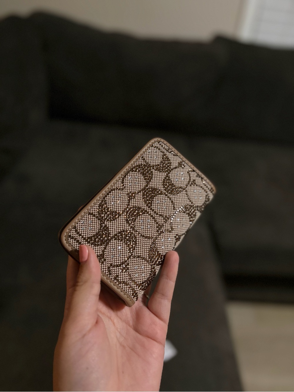 Coach Wallet brass/mushroom in crystal ✨🤎